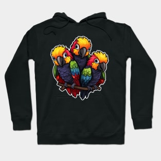 Colorful Parrot Cockatoo - Parakeet Macaws Parrot Hoodie